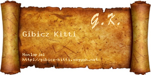 Gibicz Kitti névjegykártya